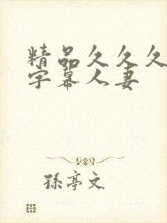 精品久久久中文字幕人妻