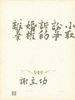 离婚诉讼小孩抚养权的争取封面