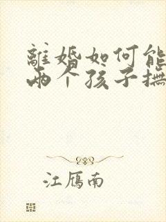 离婚如何能争取两个孩子抚养权