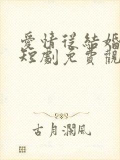 爱情从结婚开始短剧免费观看完整版