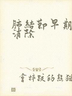 肺结节早期怎样消除