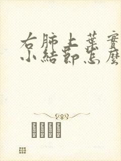 右肺上叶实性微小结节怎么办呢