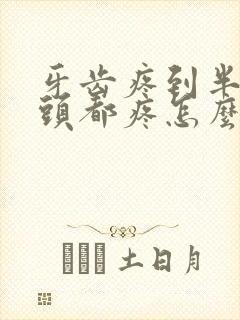 牙齿疼到半边脸头都疼怎么办