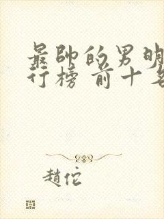 最帅的男明星排行榜 前十名