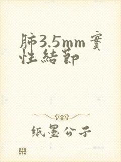 肺3.5mm实性结节