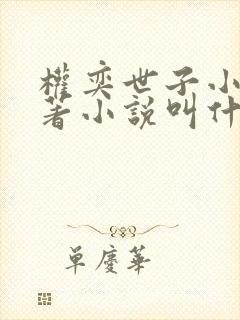 权奕世子小说原著小说叫什么名字