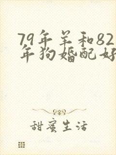 79年羊和82年狗婚配好不好封面
