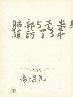 肺部5毫米结节随访了3年