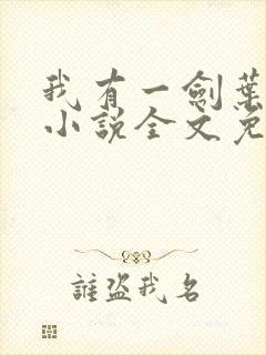 我有一剑叶观 小说全文免费阅读