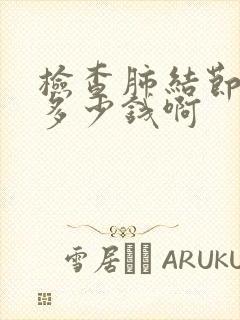 检查肺结节需要多少钱啊