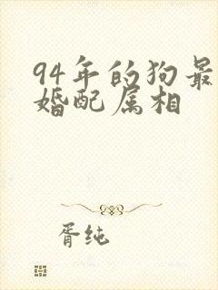 94年的狗最佳婚配属相