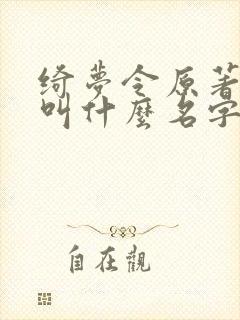 绮梦令原著小说叫什么名字