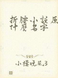 折腰小说原著叫什么名字