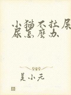 小猫不拉屎不拉尿怎么办