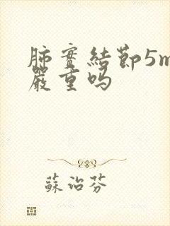 肺实结节5mm严重吗封面