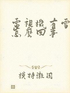 电视机有雪花是怎么回事