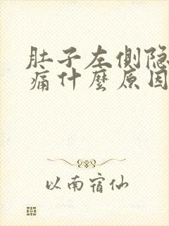 肚子左侧隐隐作痛什么原因男性