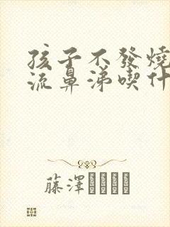 孩子不发烧咳嗽流鼻涕吃什么药