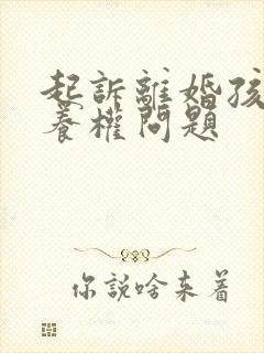 起诉离婚孩子抚养权问题