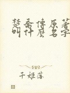 楚乔传原著小说叫什么名字封面