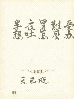 半夜胃难受恶心想吐怎么办