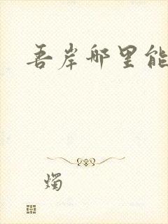 吾岸哪里能看到