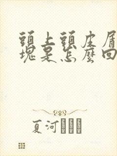 头上头皮屑很大块是怎么回事封面