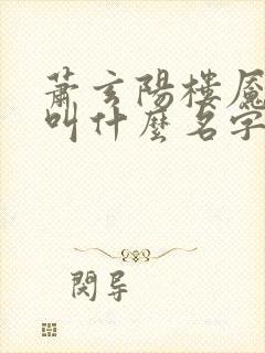 萧玄阳楼魇小说叫什么名字封面