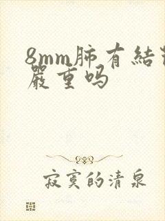 8mm肺有结节严重吗