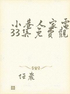 小巷人家电视剧33集免费观看