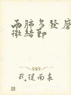 两肺多发磨玻璃微结节