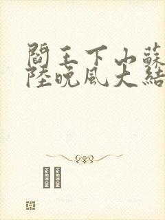 阎王下山苏文,陆晚风大结局封面