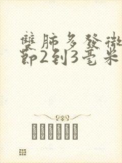 双肺多发微小结节2到3毫米