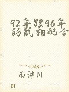 92年跟96年的鼠相配合吗