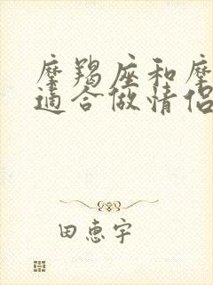 摩羯座和摩羯座适合做情侣吗