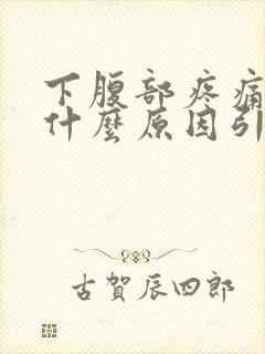 下腹部疼痛男性什么原因引起的