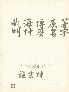 藏海传原著小说叫什么名字