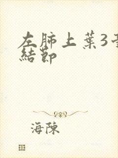 左肺上叶3毫米结节