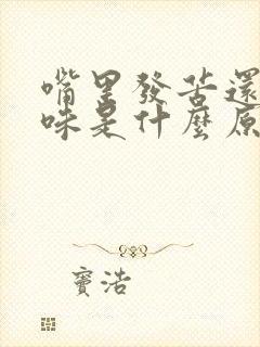 嘴里发苦还有异味是什么原因