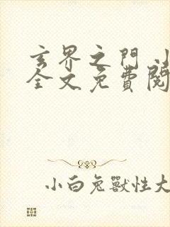 玄界之门 小说全文免费阅读