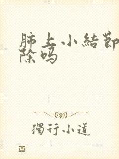 肺上小结节可消除吗