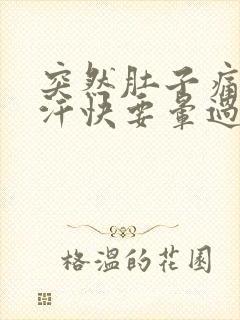 突然肚子痛冒冷汗快要晕过去拉肚子