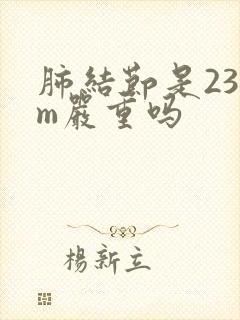 肺结节是23mm严重吗