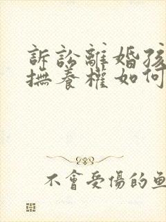 诉讼离婚孩子的抚养权如何判决