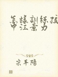 怎样训练孩子集中注意力