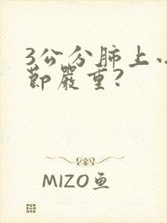 3公分肺上小结节严重?封面