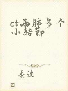 ct两肺多个微小结节封面