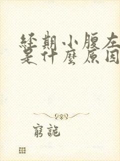 经期小腹左边疼是什么原因女性