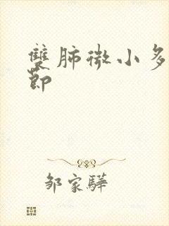 双肺微小多发结节封面