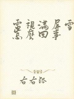 电视满屏雪花是怎么回事